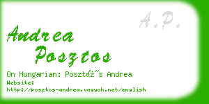 andrea posztos business card